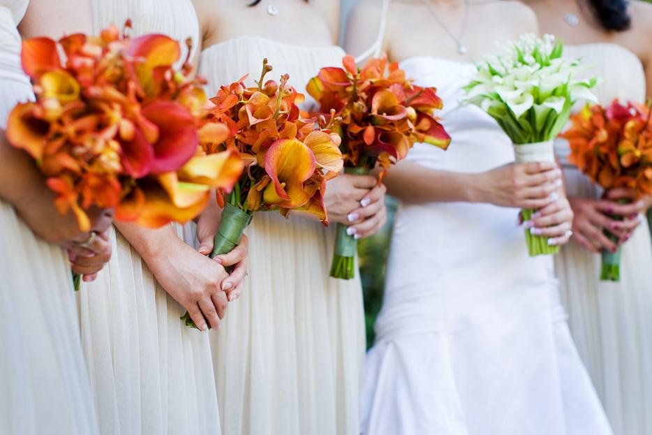 Any bouquet both style and color must be harmonious with their dresses